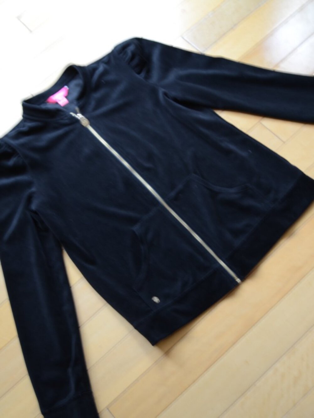 Lilly Pulitzer Evanna Velour Zip-Up Jacket Size M Black - Picture 4 of 9